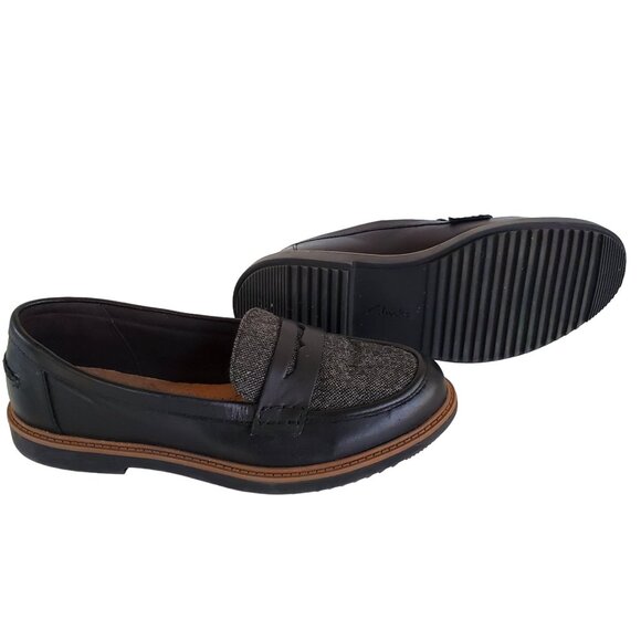 CLARK'S Wool & Leather Slip On Loafer Shoes Women's 6.5M Flat Low Heel Non Slip - Picture 12 of 14